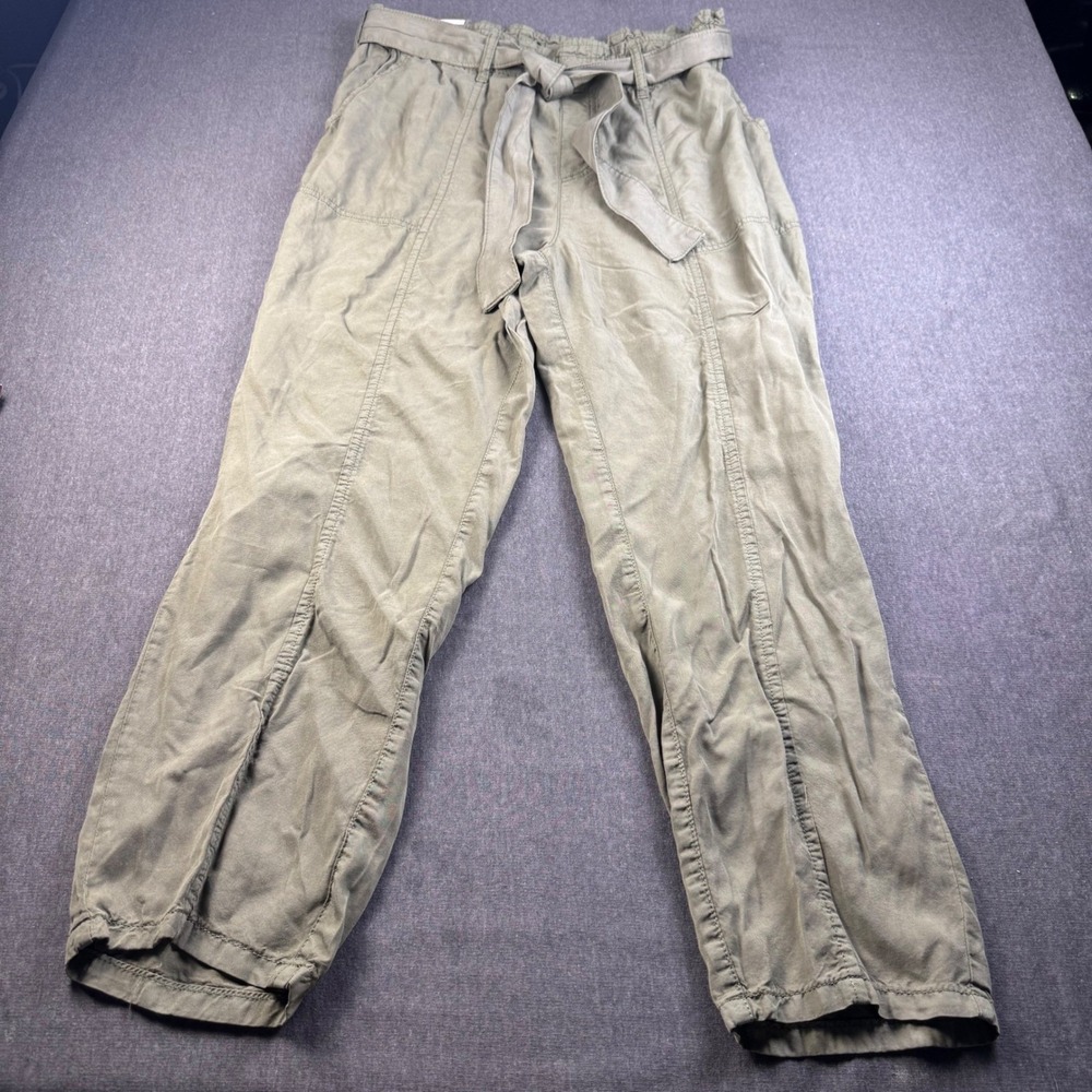 Social Standard by Sanctuary Melody Olive Green High Waist Paperbag Pants XL
